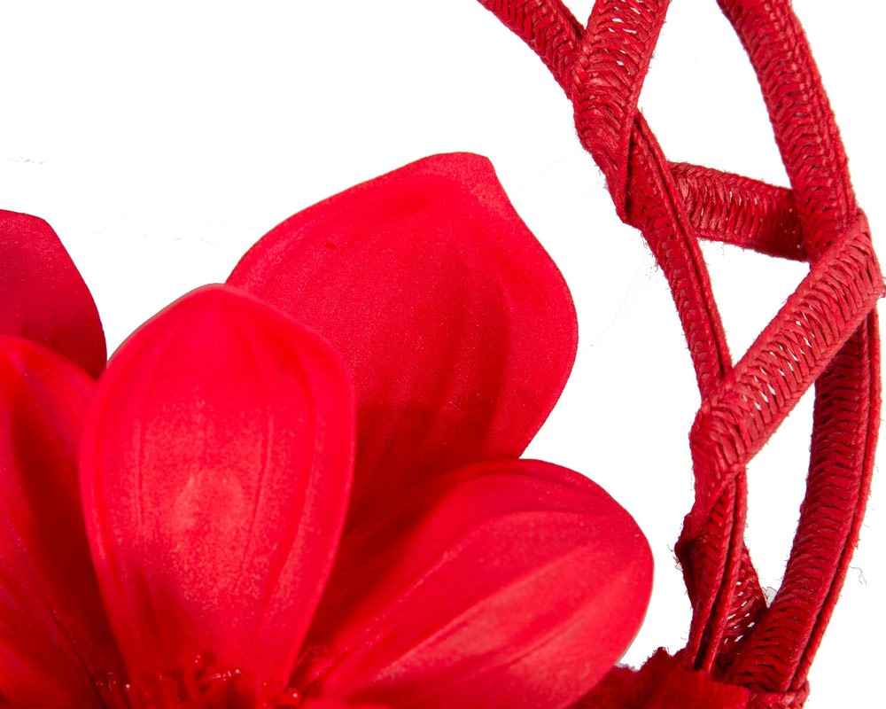 Bespoke red flower fascinator by Fillies Collection - Hats From OZ UK Bespoke red flower fascinator by Fillies Collection - Image 3