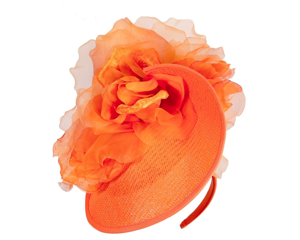Exclusive orange fascinator with flower by Fillies Collection - Hats From OZ UK Exclusive orange fascinator with flower by Fillies Collection - Image 2