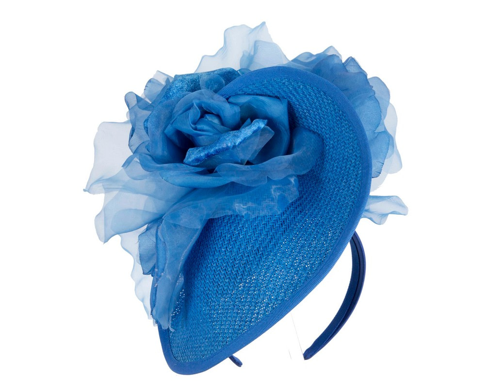 Exclusive blue fascinator with flower by Fillies Collection - Hats From OZ UK Exclusive blue fascinator with flower by Fillies Collection - Image 2