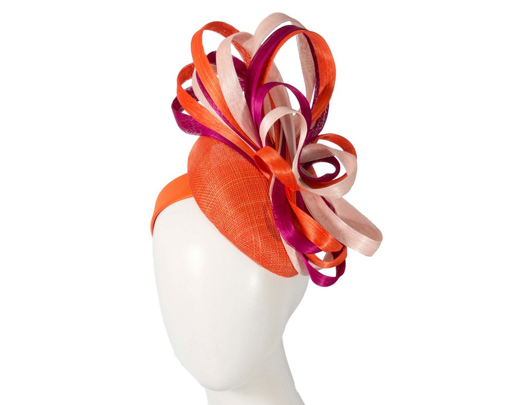 Exclusive multi-colored pillbox fascinator by Fillies Collection