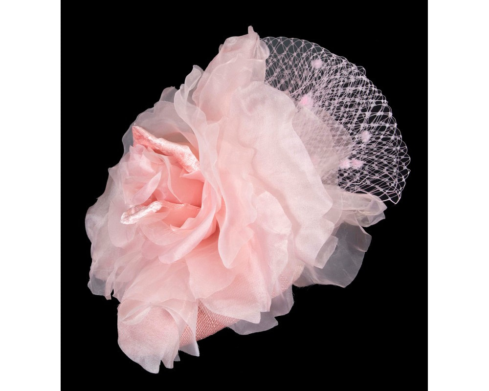 Pink flower pillbox fascinator by Fillies Collection - Hats From OZ UK Pink flower pillbox fascinator by Fillies Collection - Image 3