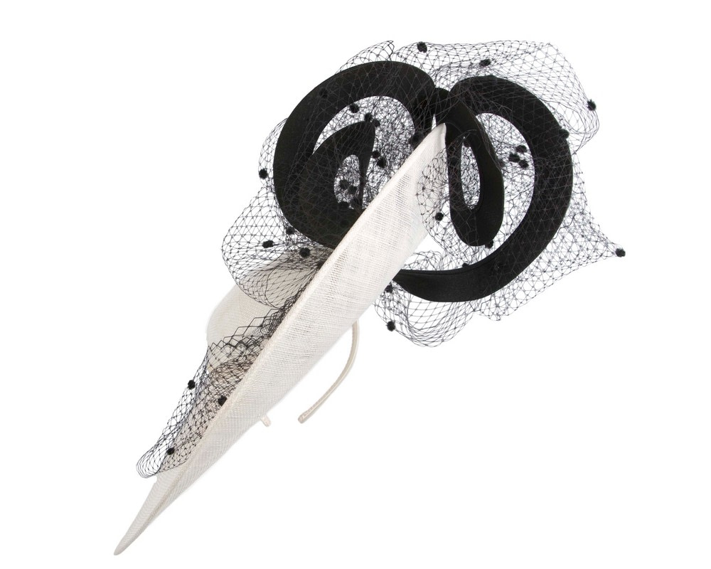 Large cream & black racing fascinator hat by Fillies Collection - Hats From OZ UK Large cream & black racing fascinator hat by Fillies Collection - Image 6