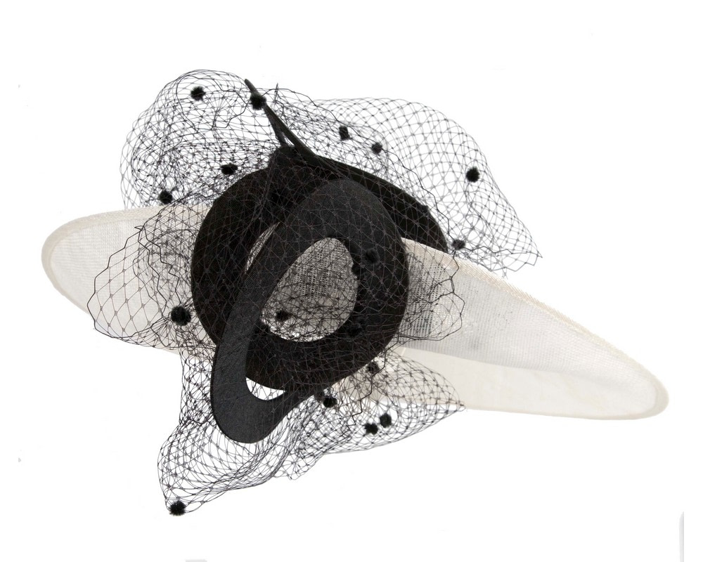 Large cream & black racing fascinator hat by Fillies Collection - Hats From OZ UK Large cream & black racing fascinator hat by Fillies Collection - Image 4