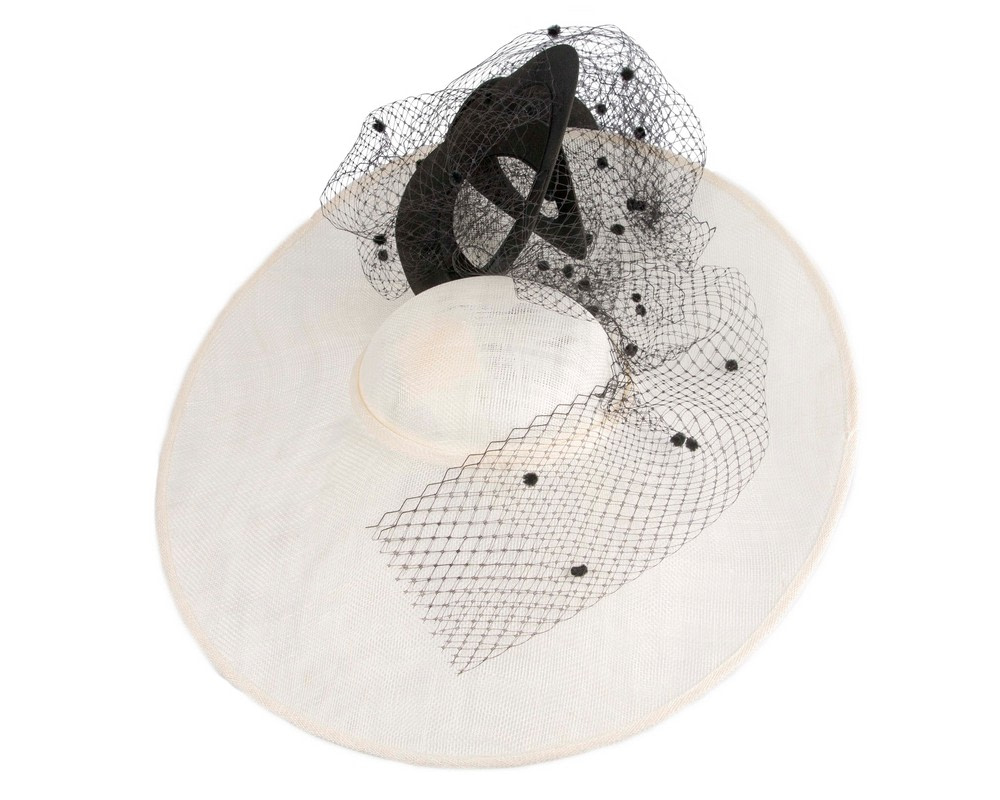 Large cream & black racing fascinator hat by Fillies Collection - Hats From OZ UK Large cream & black racing fascinator hat by Fillies Collection - Image 3