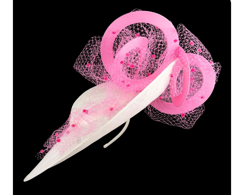 Large cream & pink racing fascinator hat by Fillies Collection - Hats From OZ UK Large cream & pink racing fascinator hat by Fillies Collection - Image 6
