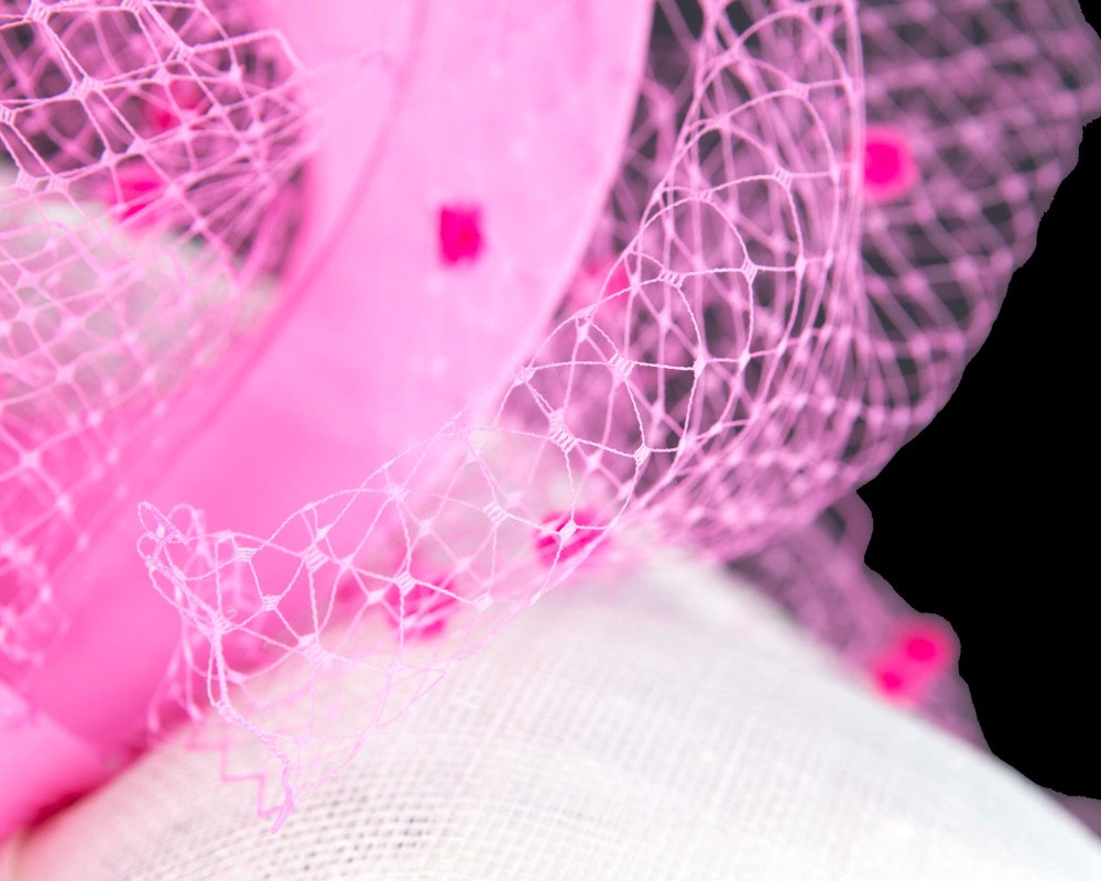 Large cream & pink racing fascinator hat by Fillies Collection - Hats From OZ UK Large cream & pink racing fascinator hat by Fillies Collection - Image 4