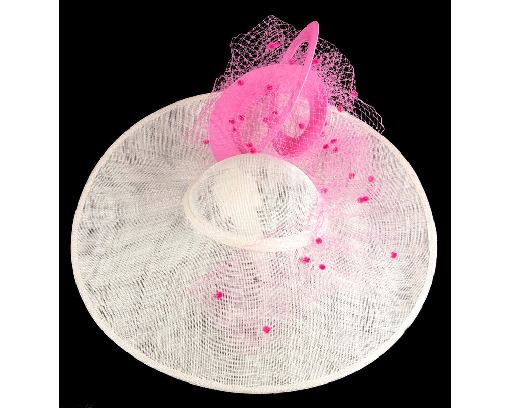 Large cream & pink racing fascinator hat by Fillies Collection - Hats From OZ UK Large cream & pink racing fascinator hat by Fillies Collection - Image 3
