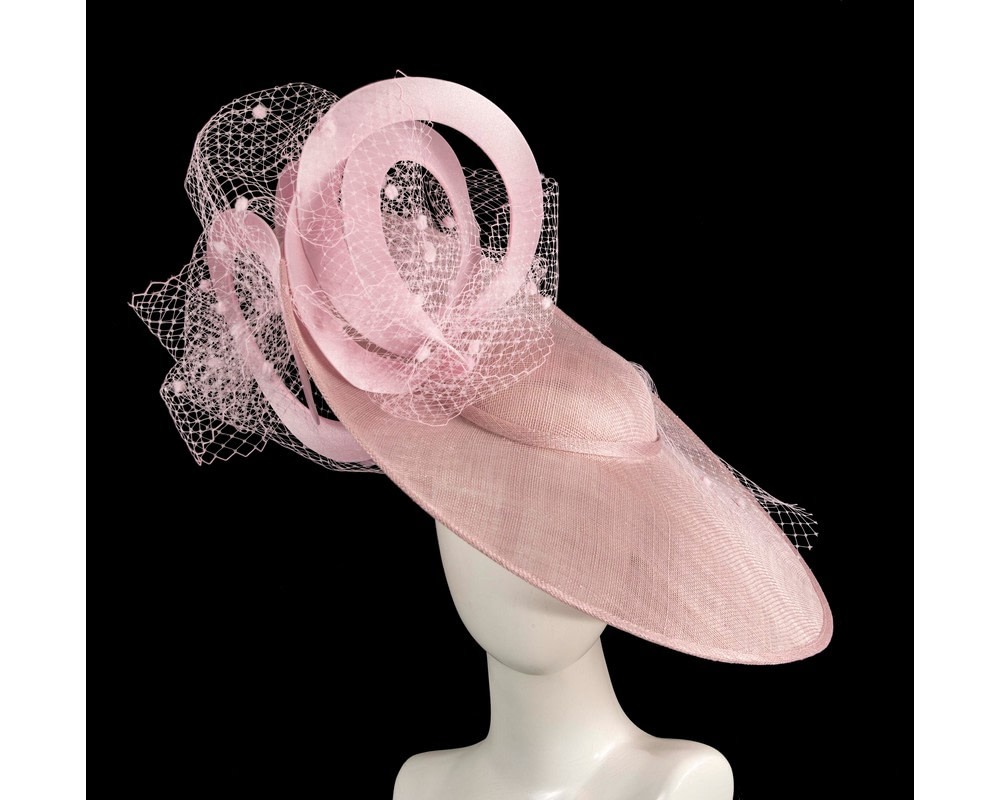 Large dusty pink racing fascinator hat by Fillies Collection - Hats From OZ UK
