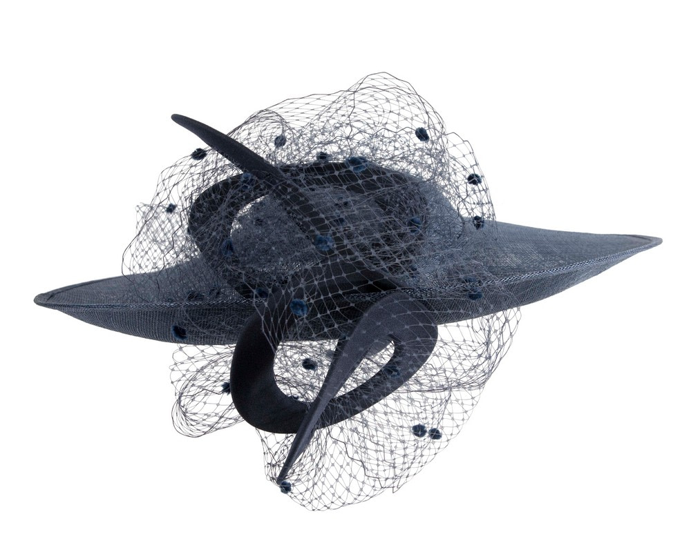 Large navy racing fascinator hat by Fillies Collection - Hats From OZ UK Large navy racing fascinator hat by Fillies Collection - Image 3