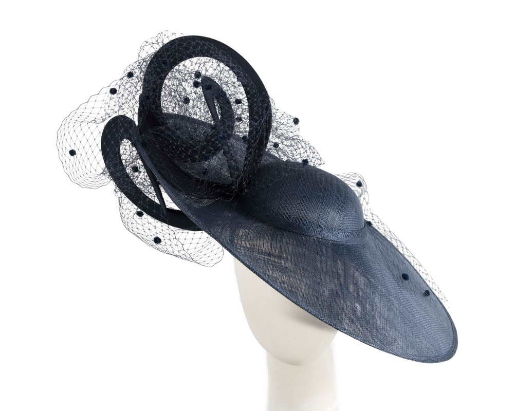Large navy racing fascinator hat by Fillies Collection - Hats From OZ UK