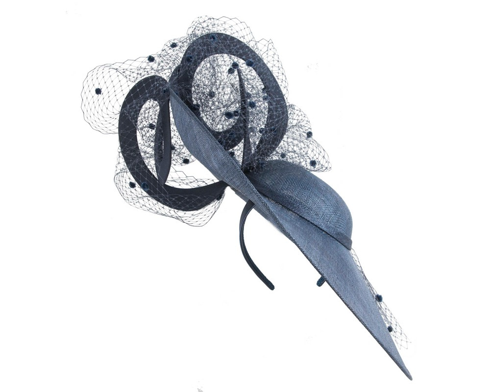 Large navy racing fascinator hat by Fillies Collection - Hats From OZ UK Large navy racing fascinator hat by Fillies Collection - Image 2