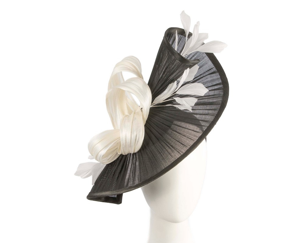 Large black & cream jinsin racing fascinator by Fillies Collection - Hats From OZ UK