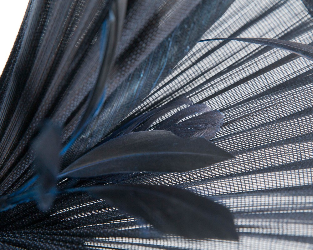 Large navy jinsin racing fascinator by Fillies Collection - Hats From OZ UK Large navy jinsin racing fascinator by Fillies Collection - Image 5