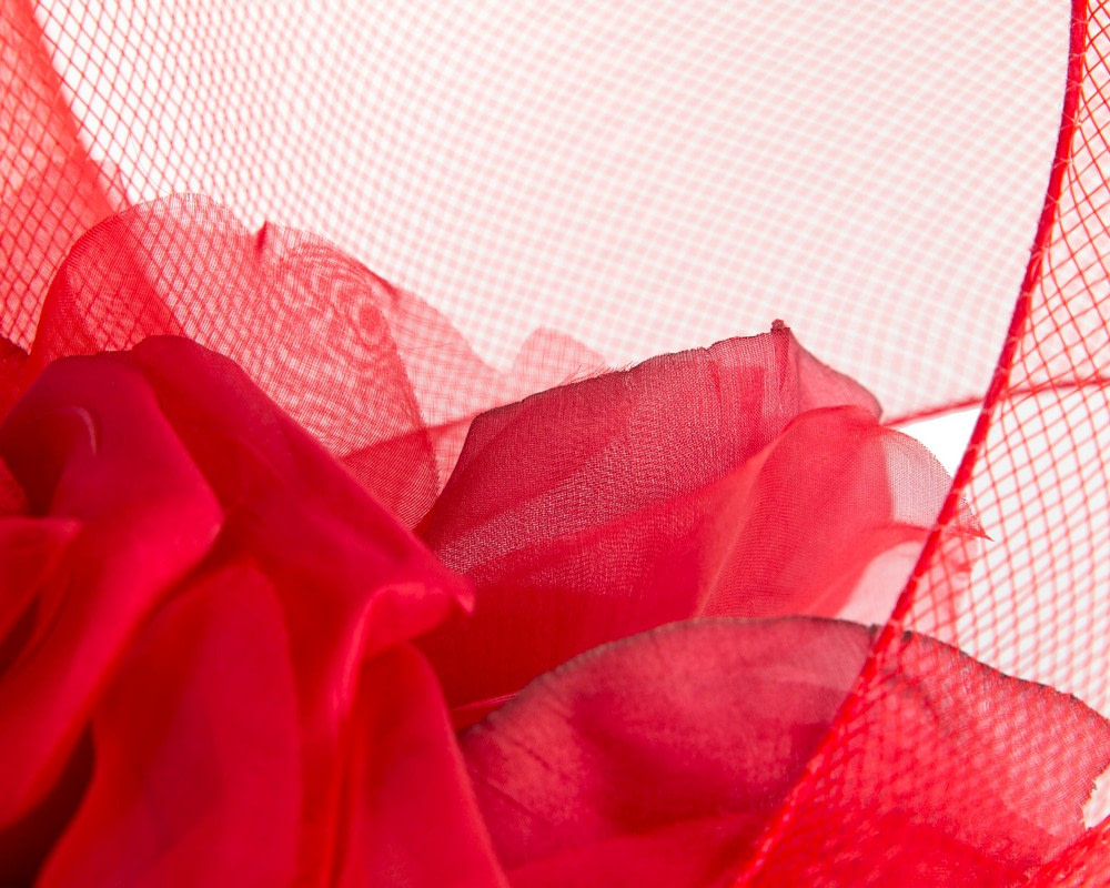 Large structured red fascinator by Fillies Collection - Hats From OZ UK Large structured red fascinator by Fillies Collection - Image 5