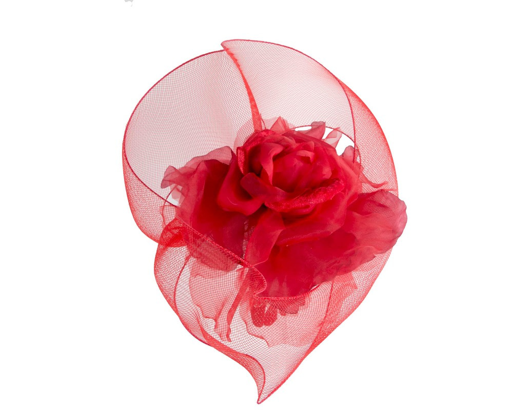 Large structured red fascinator by Fillies Collection - Hats From OZ UK Large structured red fascinator by Fillies Collection - Image 3