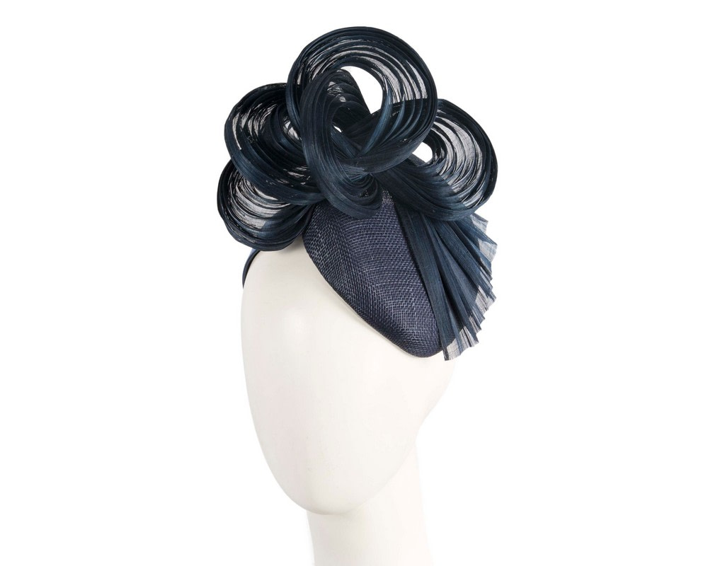 Exclusive navy pillbox fascinator by Fillies Collection - Hats From OZ UK | S313N Exclusive navy pillbox fascinator by Fillies Collection - Hats From OZ UK
