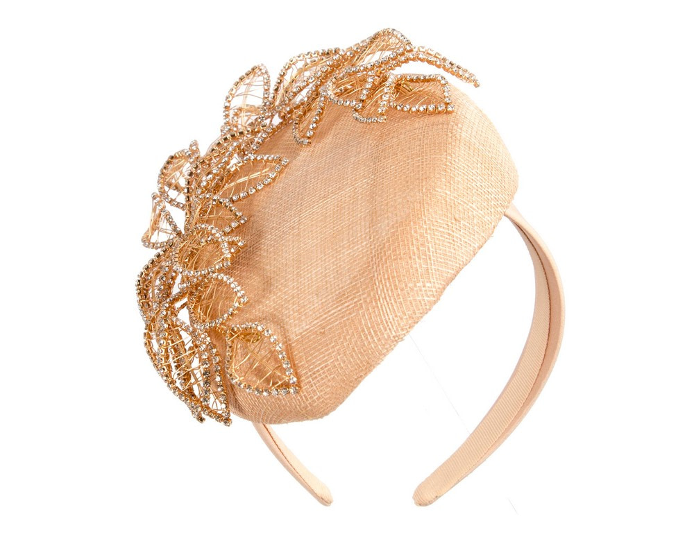 Designer gold pillbox fascinator by Fillies Collection - Hats From OZ UK Designer gold pillbox fascinator by Fillies Collection - Image 2