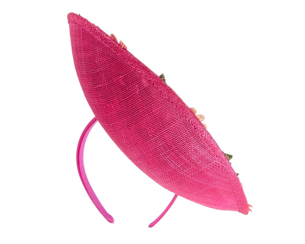 Floral Embroidered Fuchsia Fascinator by Fillies Collection - Hats From OZ UK Floral Embroidered Fuchsia Fascinator by Fillies Collection - Image 6