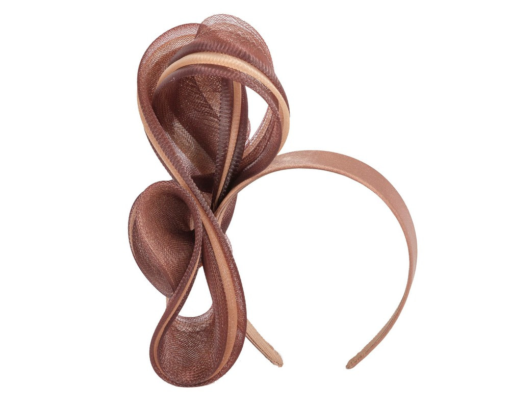 Chocolate & Coffee crinoline bow fascinator by Fillies Collection - Hats From OZ UK Chocolate & Coffee crinoline bow fascinator by Fillies Collection - Image 2