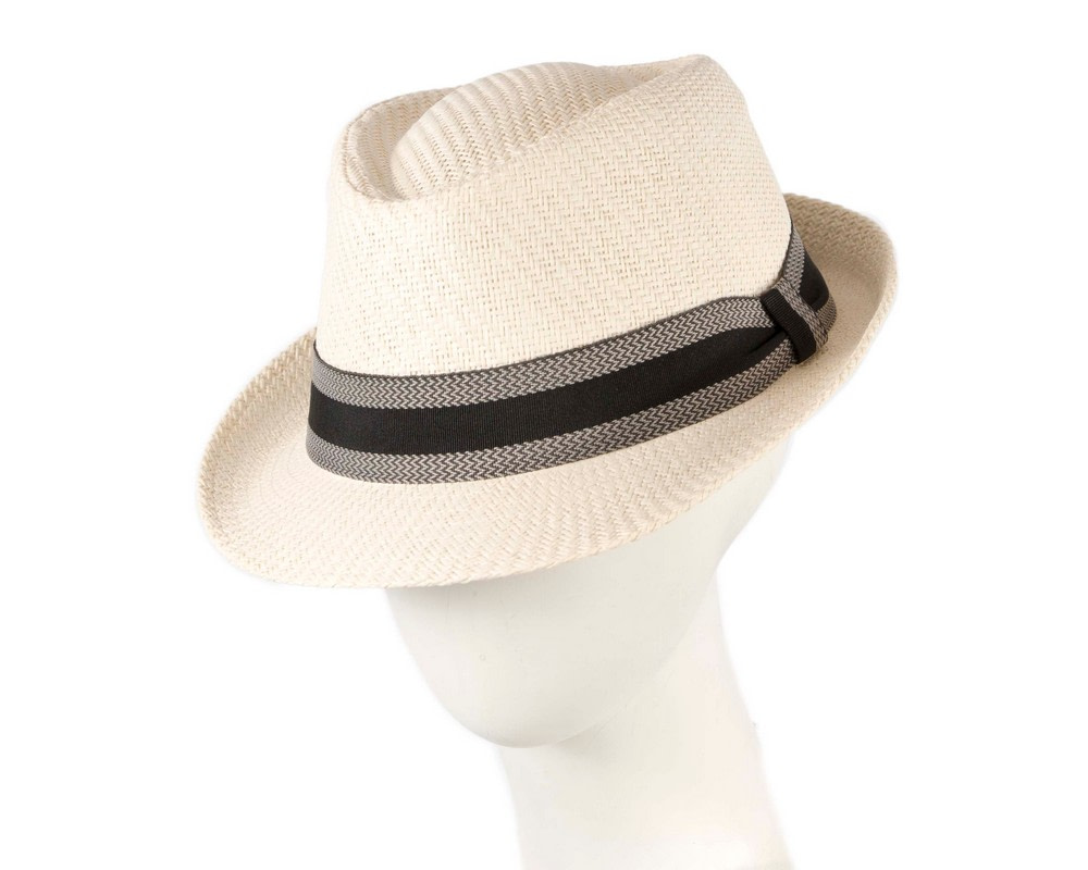 Ivory short brim trilby hat - Hats From OZ UK | SM704IV Ivory short brim trilby hat - Hats From OZ UK
