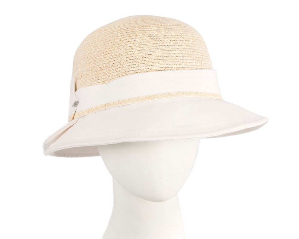 White straw ladies summer beach hat - Hats From OZ UK