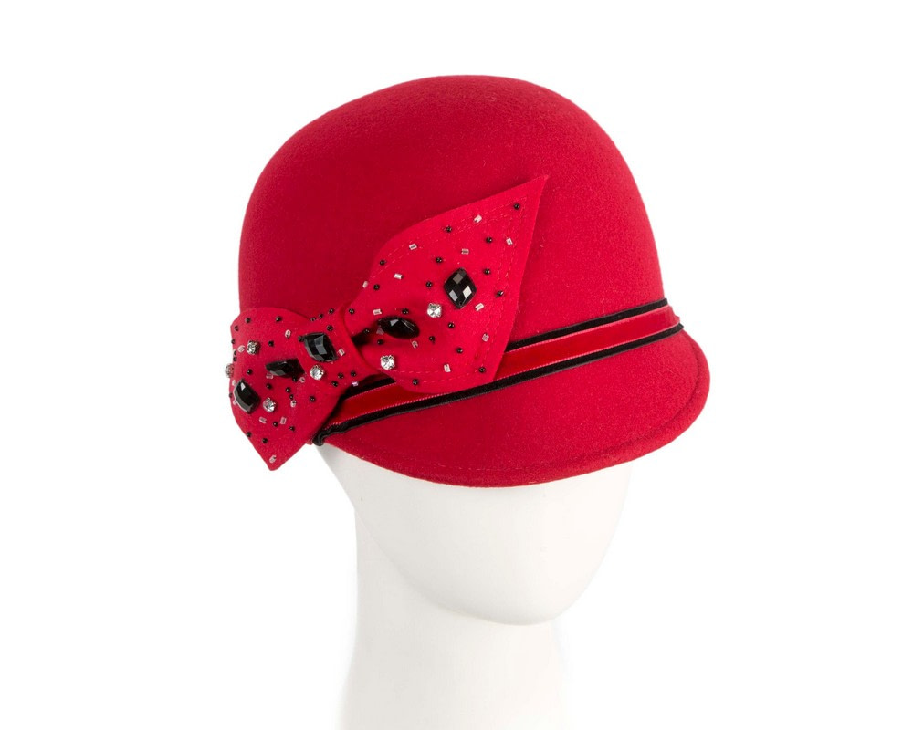 Red felt ladies hat by Max Alexander - Hats From OZ UK Red felt ladies hat by Max Alexander