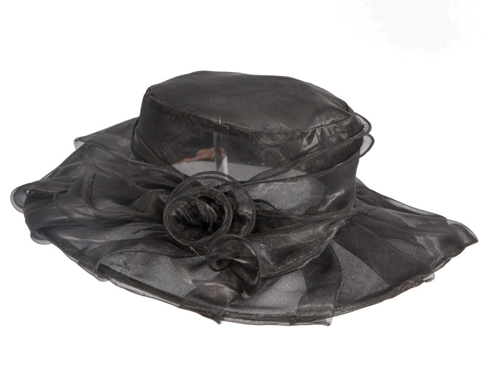 Black Organza Racing Hat - Hats From OZ UK Black Organza Racing Hat - Image 3
