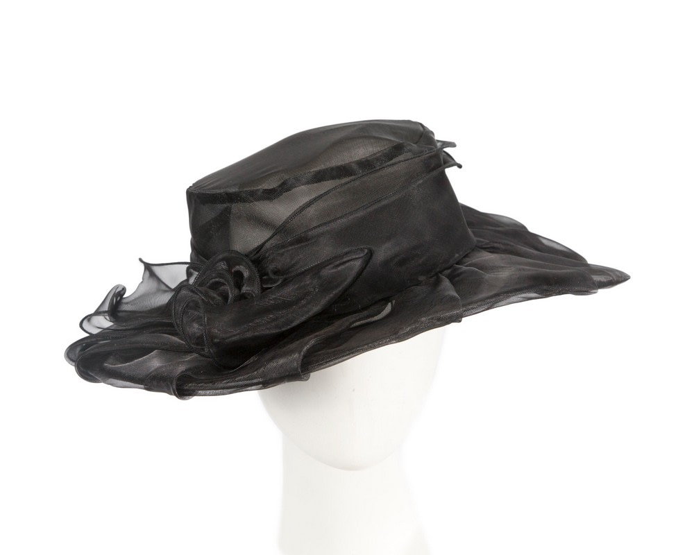 Black Organza Racing Hat - Hats From OZ UK | SPSC37B Black Organza Racing Hat - Hats From OZ UK