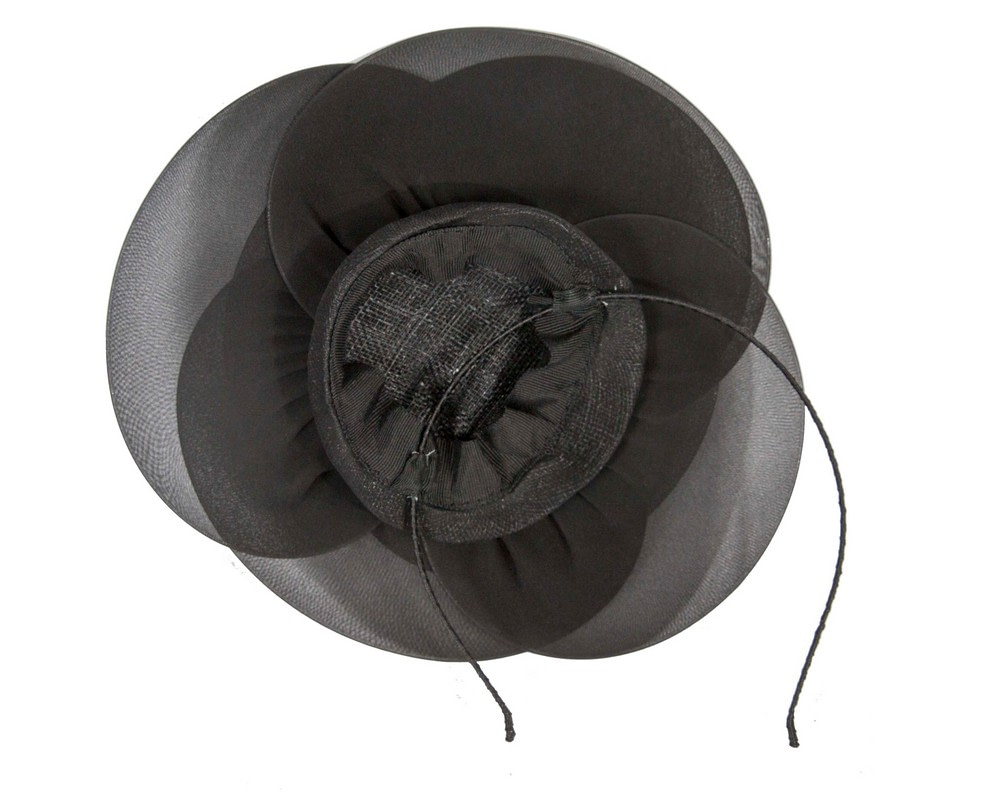 Large black flower fascinator - Hats From OZ UK Large black flower fascinator - Image 4