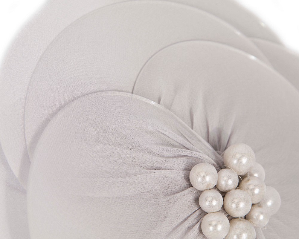 Large silver flower fascinator - Hats From OZ UK Large silver flower fascinator - Image 3