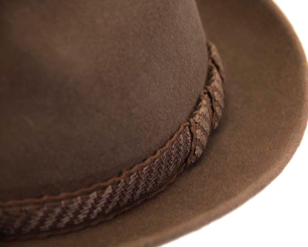 Brown unisex rabbit fur fedora hat - Hats From OZ UK Brown unisex rabbit fur fedora hat - Image 5