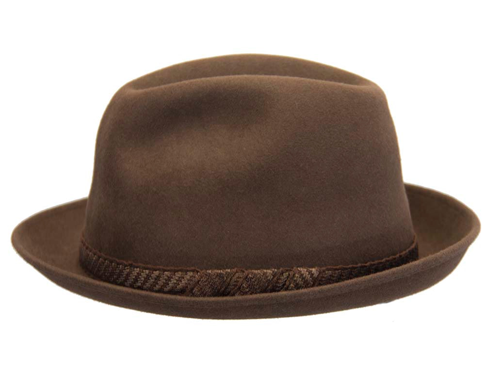 Brown unisex rabbit fur fedora hat - Hats From OZ UK Brown unisex rabbit fur fedora hat - Image 4