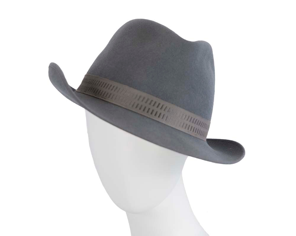 Grey rabbit fur mens wide brim fedora hat - Hats From OZ UK | T116 Grey rabbit fur mens wide brim fedora hat - Hats From OZ UK