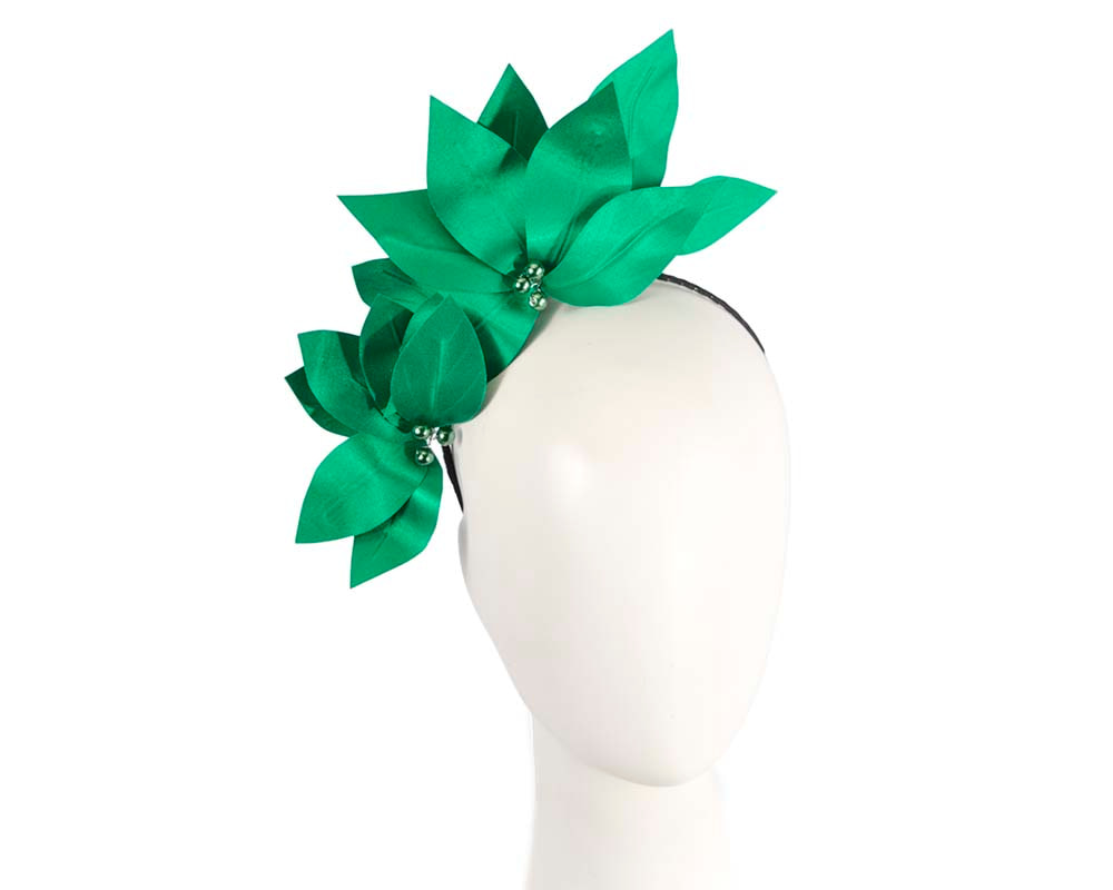 Bespoke green flower headband by BELIEVERA - Hats From OZ UK | V02GRN Bespoke green flower headband by BELIEVERA - Hats From OZ UK