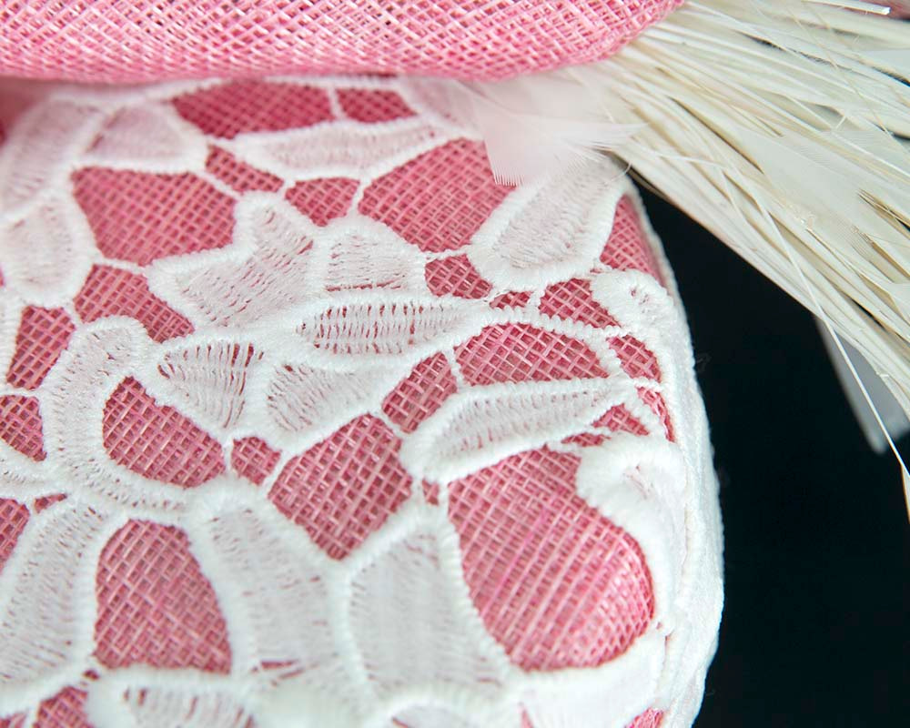 Pink pillbox fascinator with feathers by BELIEVERA - Hats From OZ UK Pink pillbox fascinator with feathers by BELIEVERA - Image 5