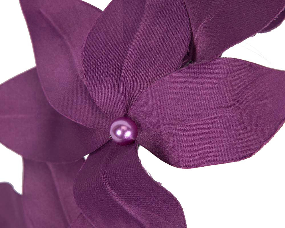 Bespoke purple flower headband by BELIEVERA - Hats From OZ UK Bespoke purple flower headband by BELIEVERA - Image 3