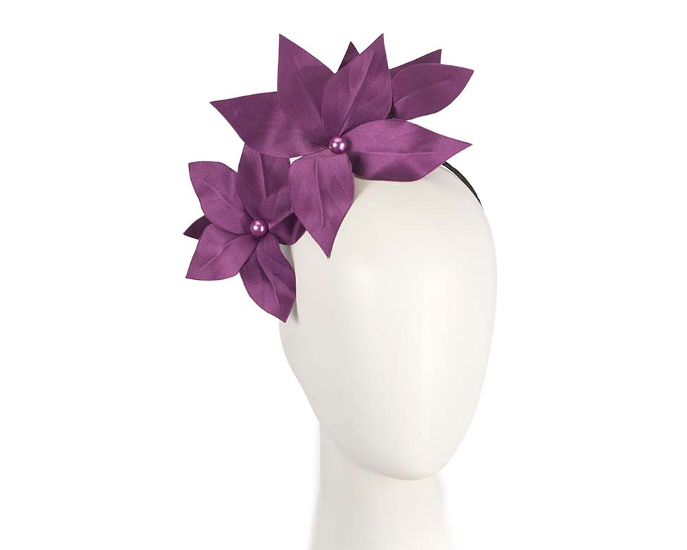 Bespoke purple flower headband by BELIEVERA - Hats From OZ UK