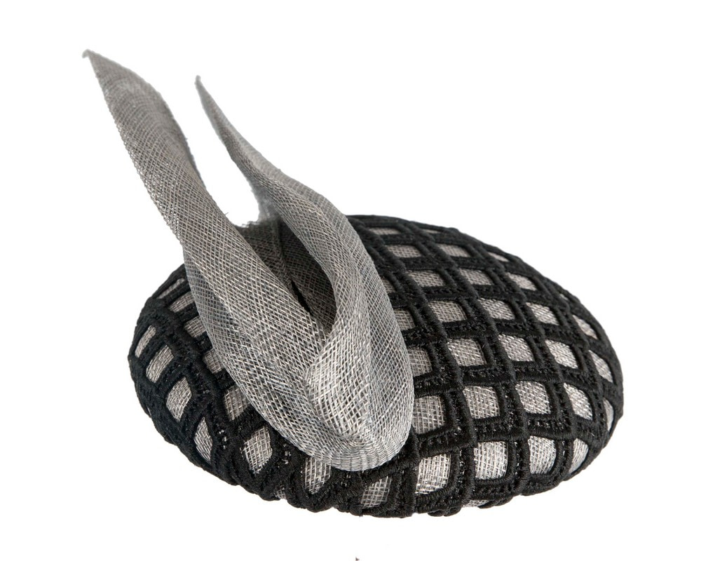Silver and black pillbox fascinator by BELIEVERA - Hats From OZ UK Silver and black pillbox fascinator by BELIEVERA - Image 4