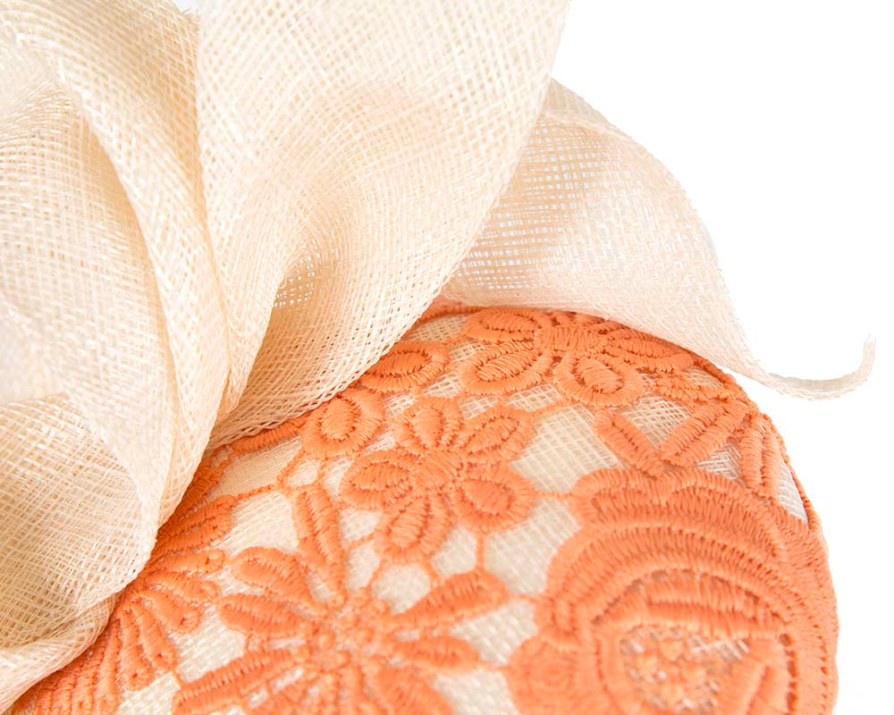 Cream and Orange pillbox fascinator by BELIEVERA - Hats From OZ UK Cream and Orange pillbox fascinator by BELIEVERA - Image 5