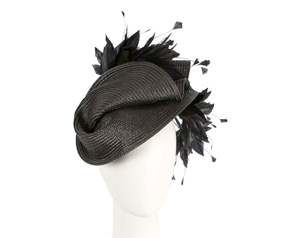 Bespoke black fascinator by BELIEVERA - Hats From OZ UK | V08BB Bespoke black fascinator by BELIEVERA - Hats From OZ UK