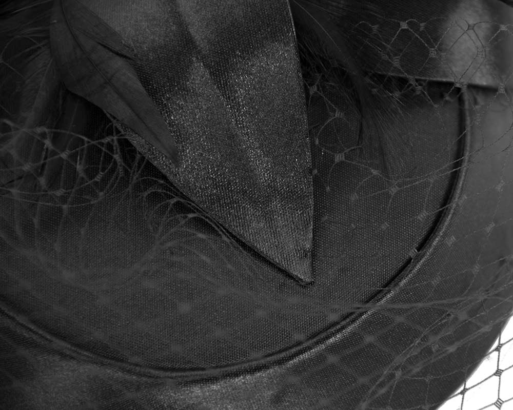 Black custom made cocktail pillbox hat K4811 - Hats From OZ UK Black custom made cocktail pillbox hat K4811 - Image 3