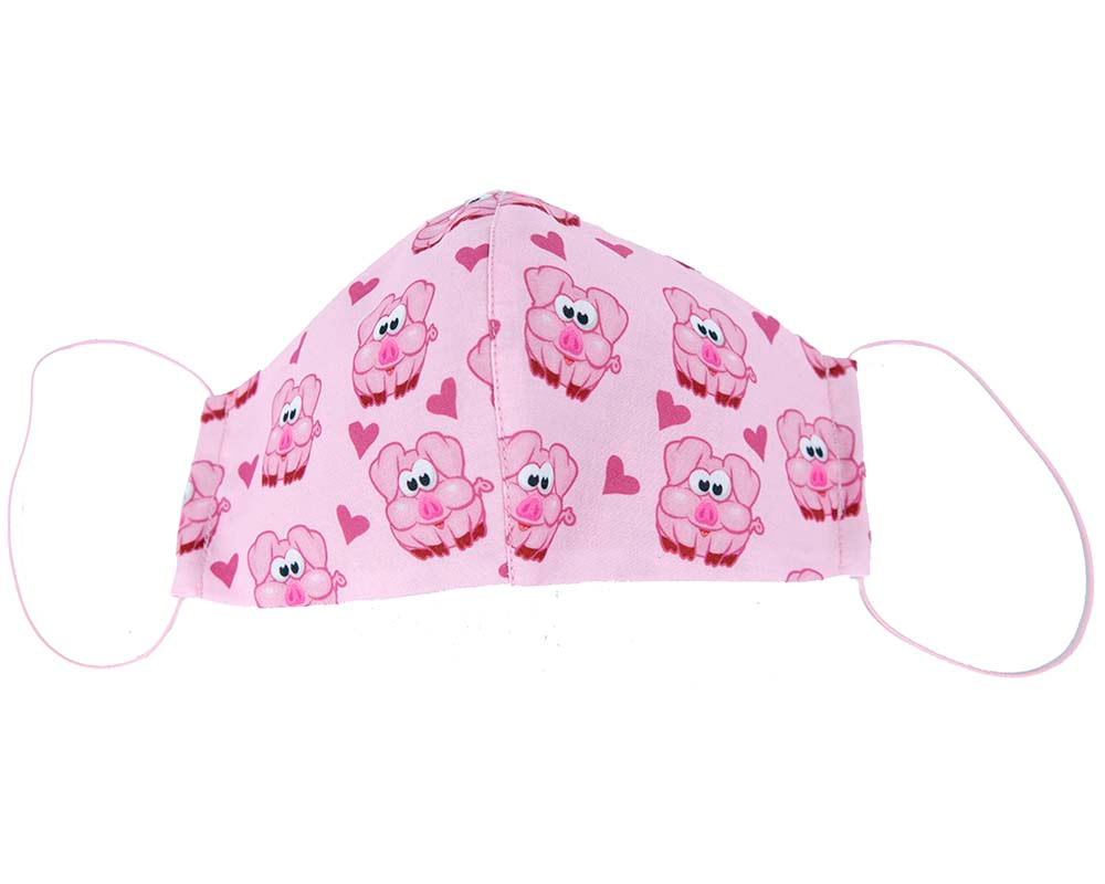 Comfortable re-usable cotton face mask Pigs - Hats From OZ