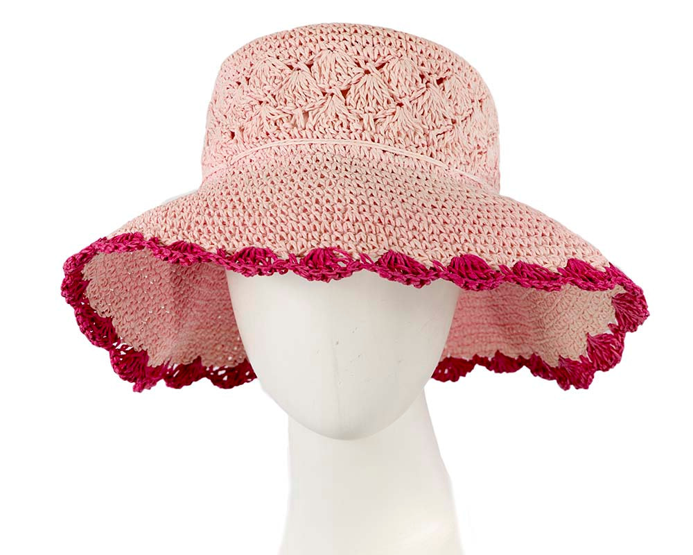 Soft wide brim ladies summer casual beach hat CS016PI - Hats From OZ