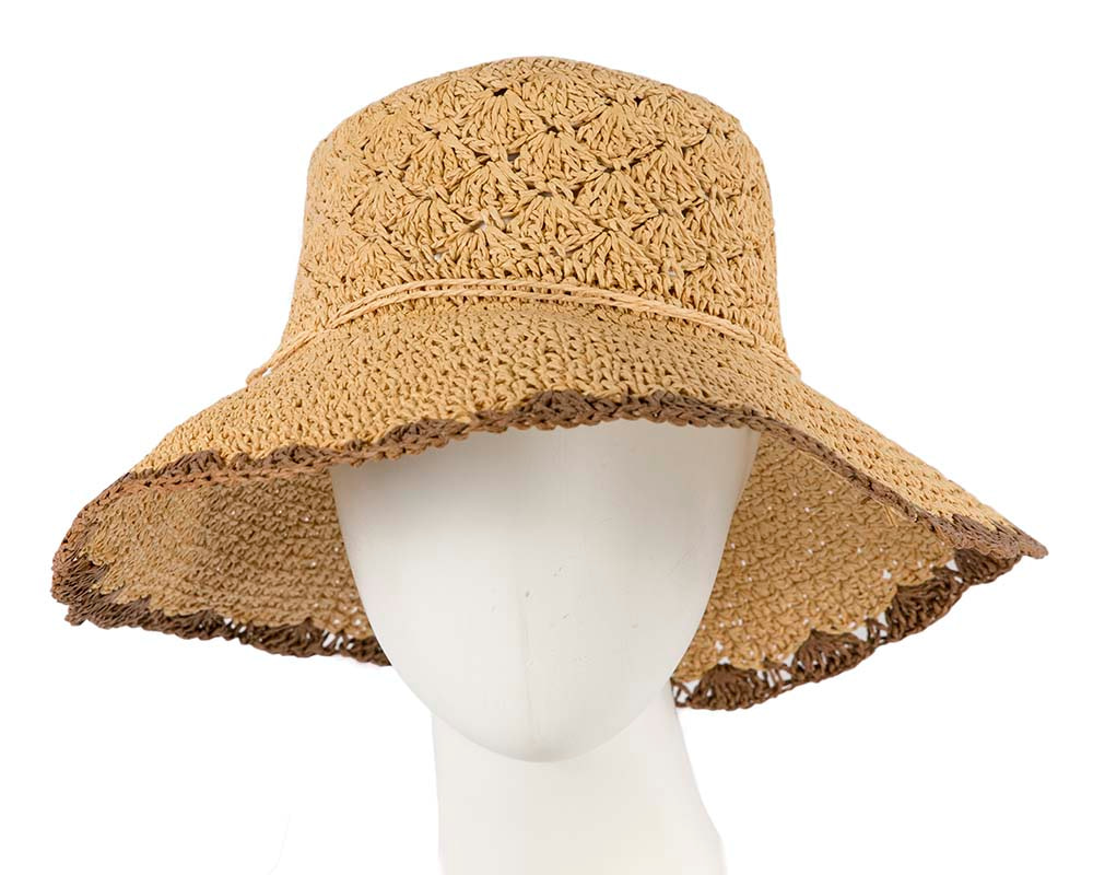 Soft wide brim ladies summer casual beach hat CS017NT - Hats From OZ
