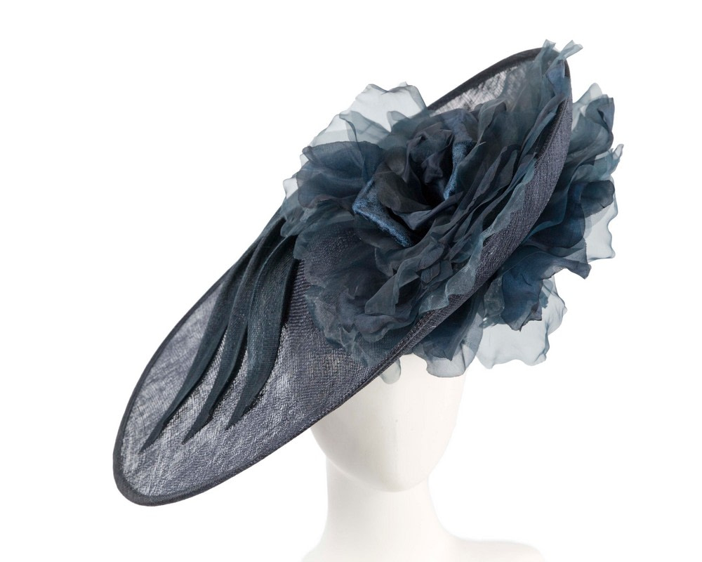 Large navy plate racing fascinator by Fillies Collection - Hats From OZ