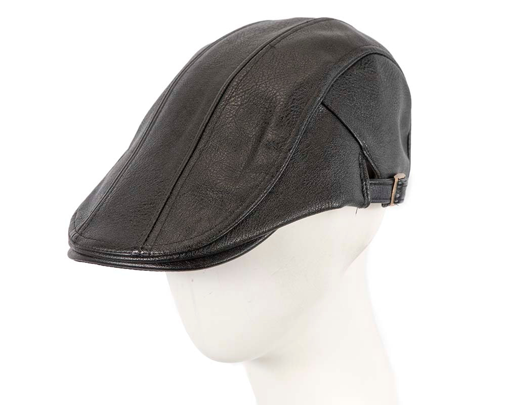 Black leather flat cap by Max Alexander M136 - Hats From OZ