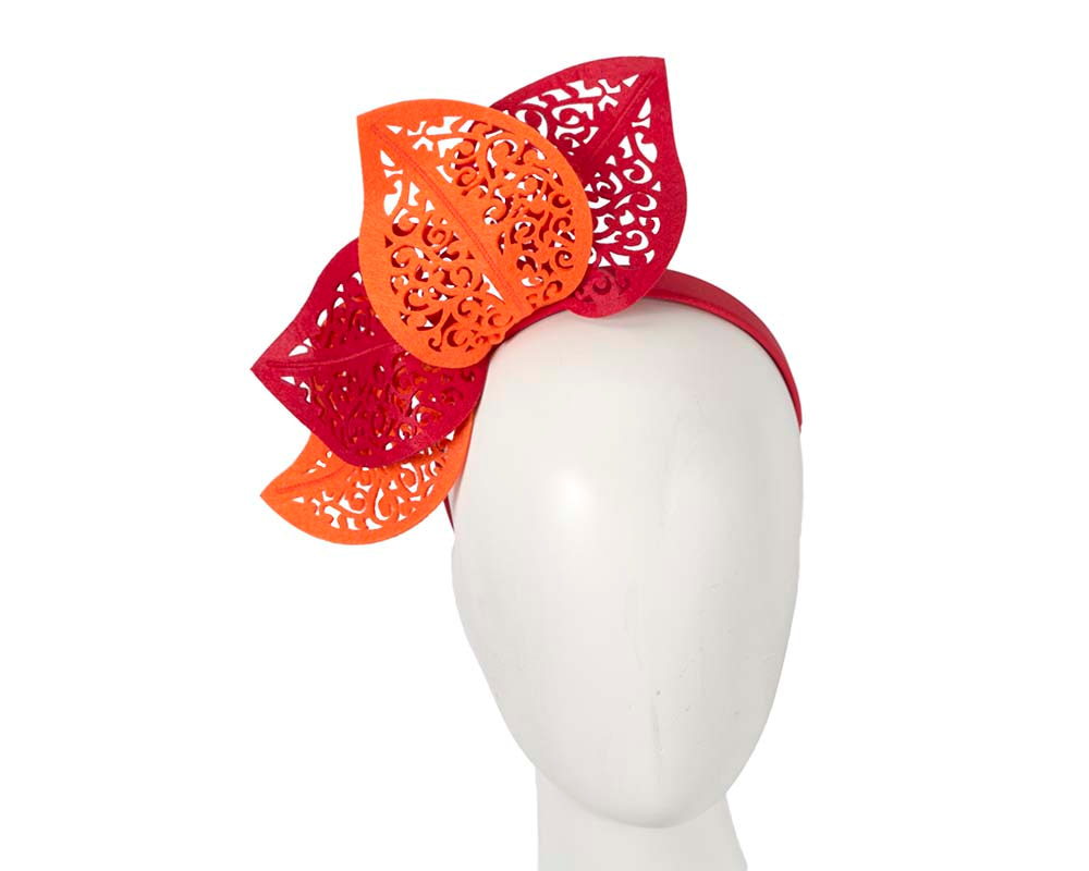 Modern red & orange racing fascinator by Max Alexander - Hats From OZ