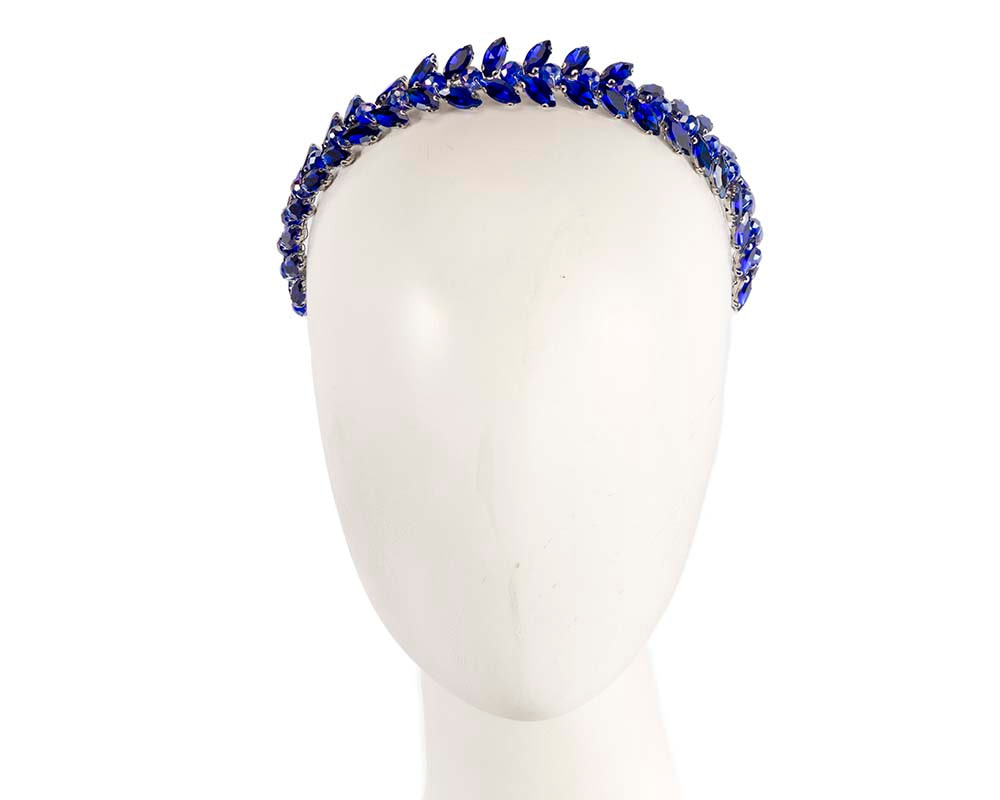 Petite blue crystal headband fascinator - Hats From OZ