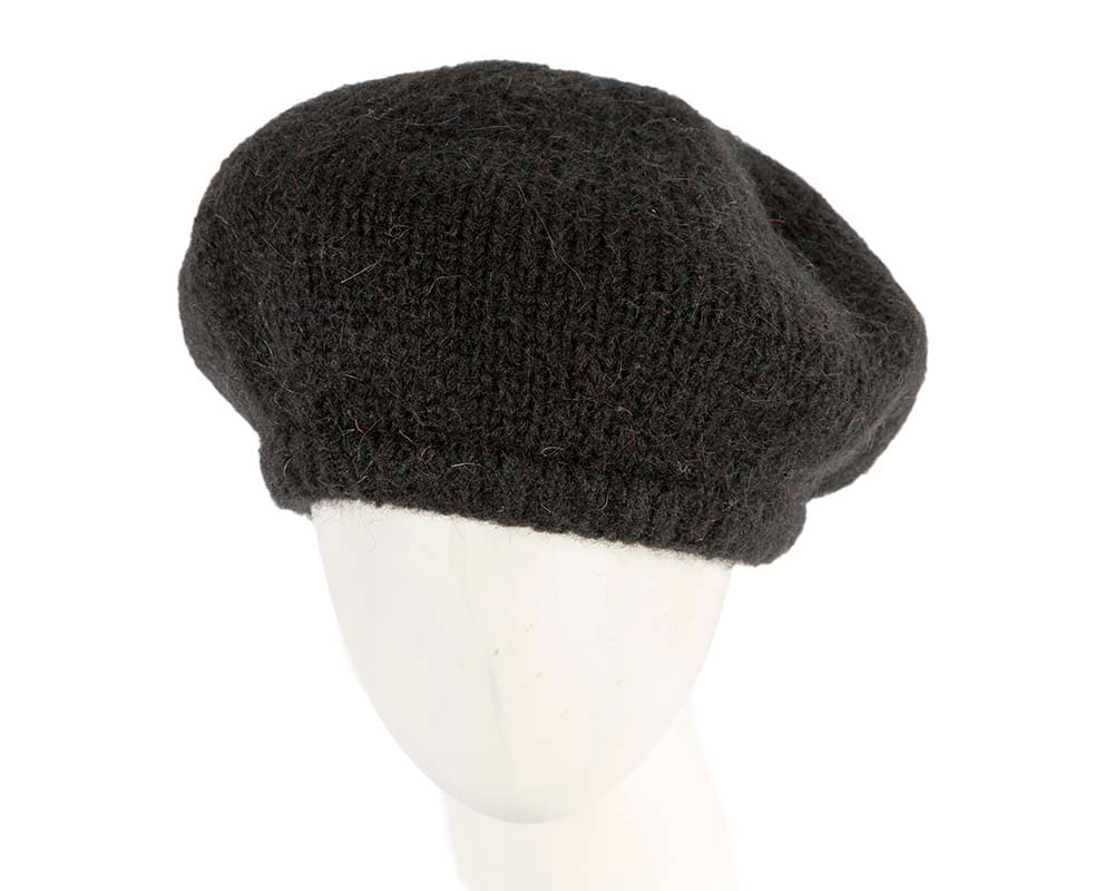 Warm black winter beret - Hats From OZ