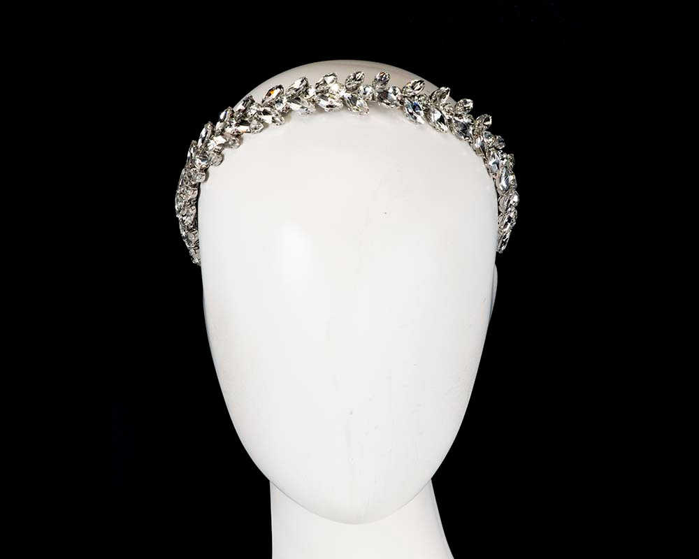 Petite silver crystal headband fascinator CU447 - Hats From OZ